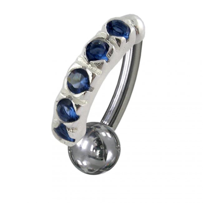 Jeweled Non-Moving Reverse Belly Curve - Monster Piercing