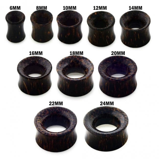 Double Flared Organic Dark Palm Wood Ear Tunnel - Monster Piercing