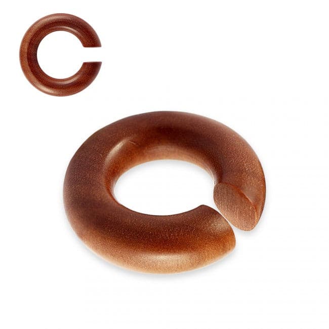 Organic Sawo Wood Ear Hoop Plug - Monster Piercing