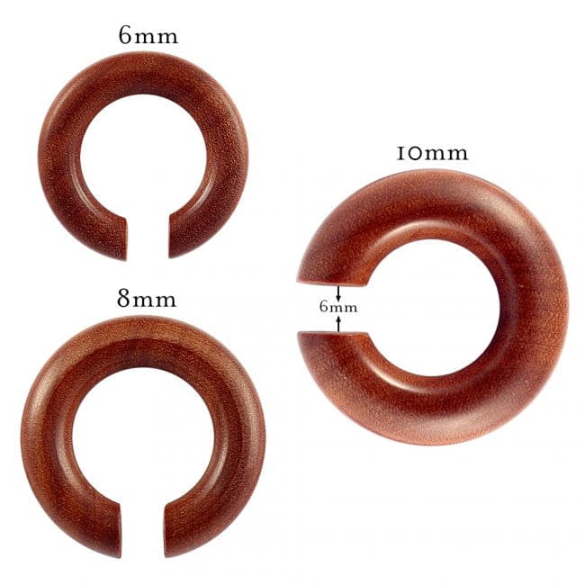 Organic Sawo Wood Ear Hoop Plug - Monster Piercing