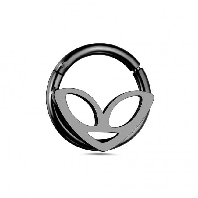 316L Surgical Steel Alien Head Hinged Segment Clicker Ring - Monster Piercing