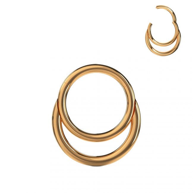 316L Surgical Steel Crescent Moon Hinged Segment Clicker Ring - Monster Piercing