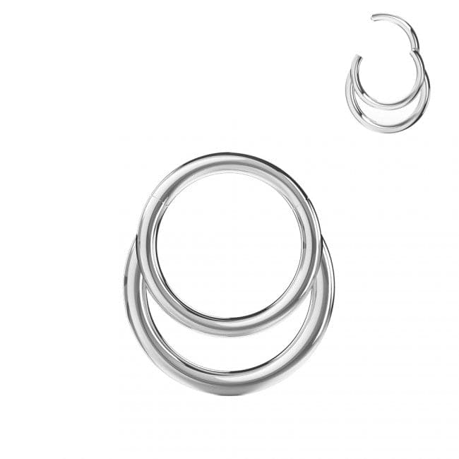 316L Surgical Steel Crescent Moon Hinged Segment Clicker Ring - Monster Piercing