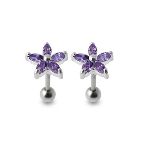 925 Sterling Silver Five Petal Stud - Monster Piercing