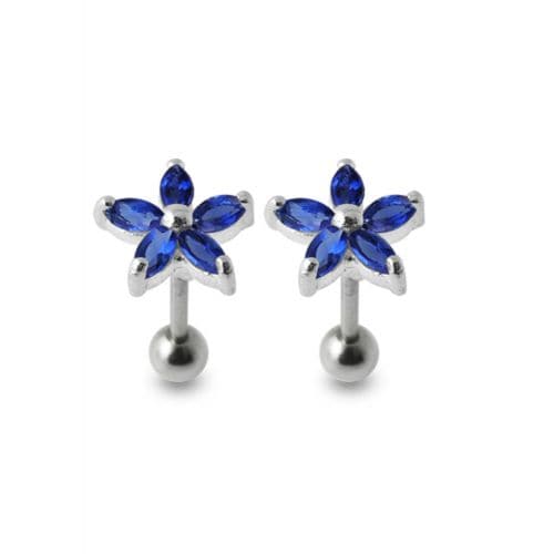 925 Sterling Silver Five Petal Stud - Monster Piercing