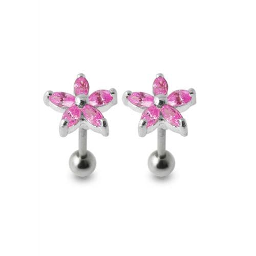 925 Sterling Silver Five Petal Stud - Monster Piercing
