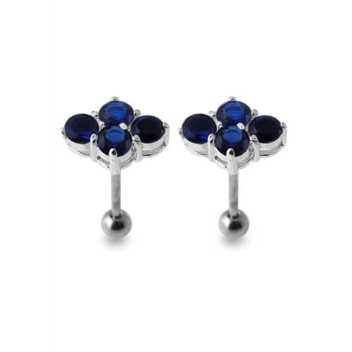 925 Sterling Silver Multi Jewelled Ear Stud - Monster Piercing