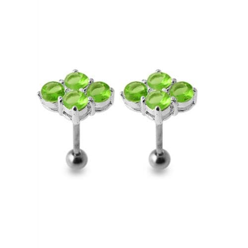925 Sterling Silver Multi Jewelled Ear Stud - Monster Piercing