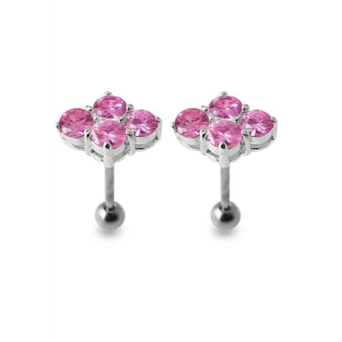 925 Sterling Silver Multi Jewelled Ear Stud - Monster Piercing