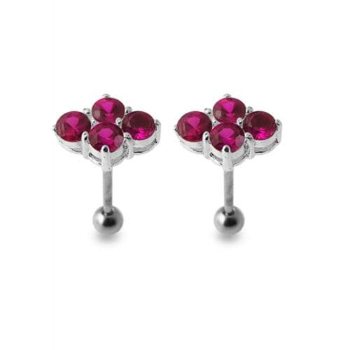 925 Sterling Silver Multi Jewelled Ear Stud - Monster Piercing