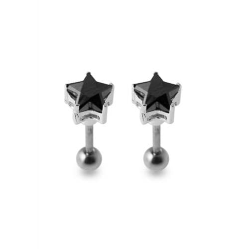 925 Sterling Silver Star Jewelled Ear Stud - Monster Piercing