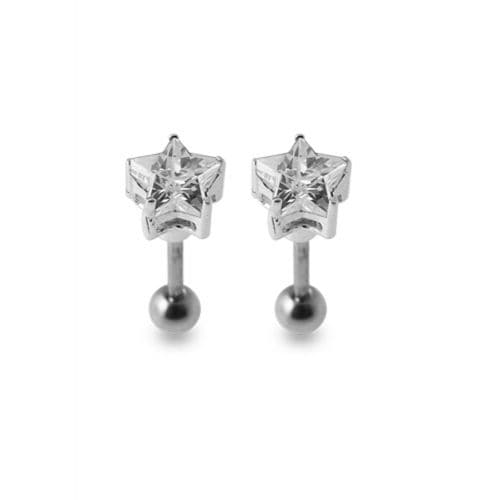 925 Sterling Silver Star Jewelled Ear Stud - Monster Piercing