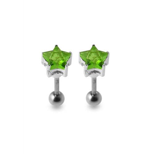 925 Sterling Silver Star Jewelled Ear Stud - Monster Piercing