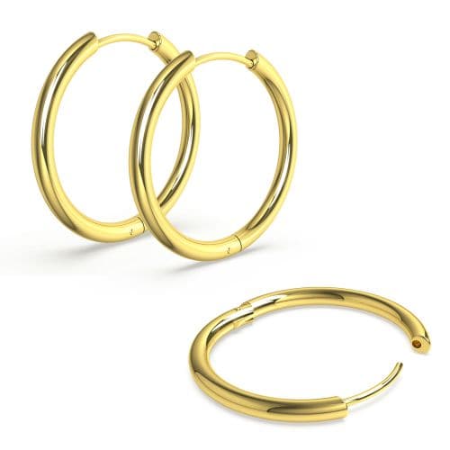 316L Surgical Steel Hinged Sleeper Hoop Rings - Monster Piercing