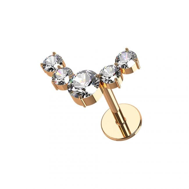 316L Surgical Steel Reindeer Antlers CZ Ear Stud - Monster Piercing