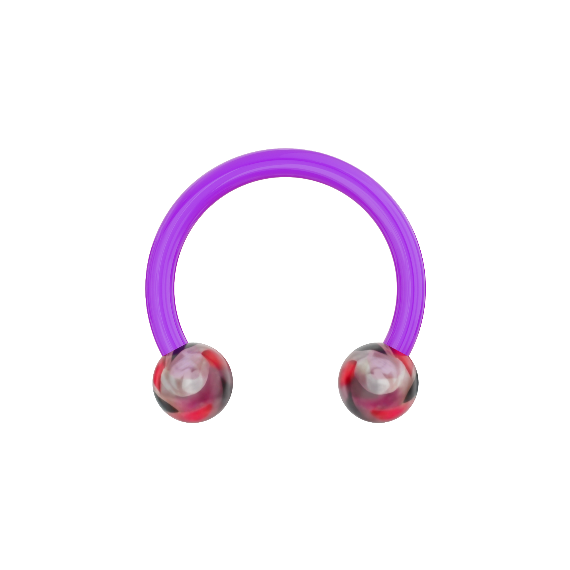 UV Circular Barbell With Marble UV Balls (Pack of 10) - Monster Piercing