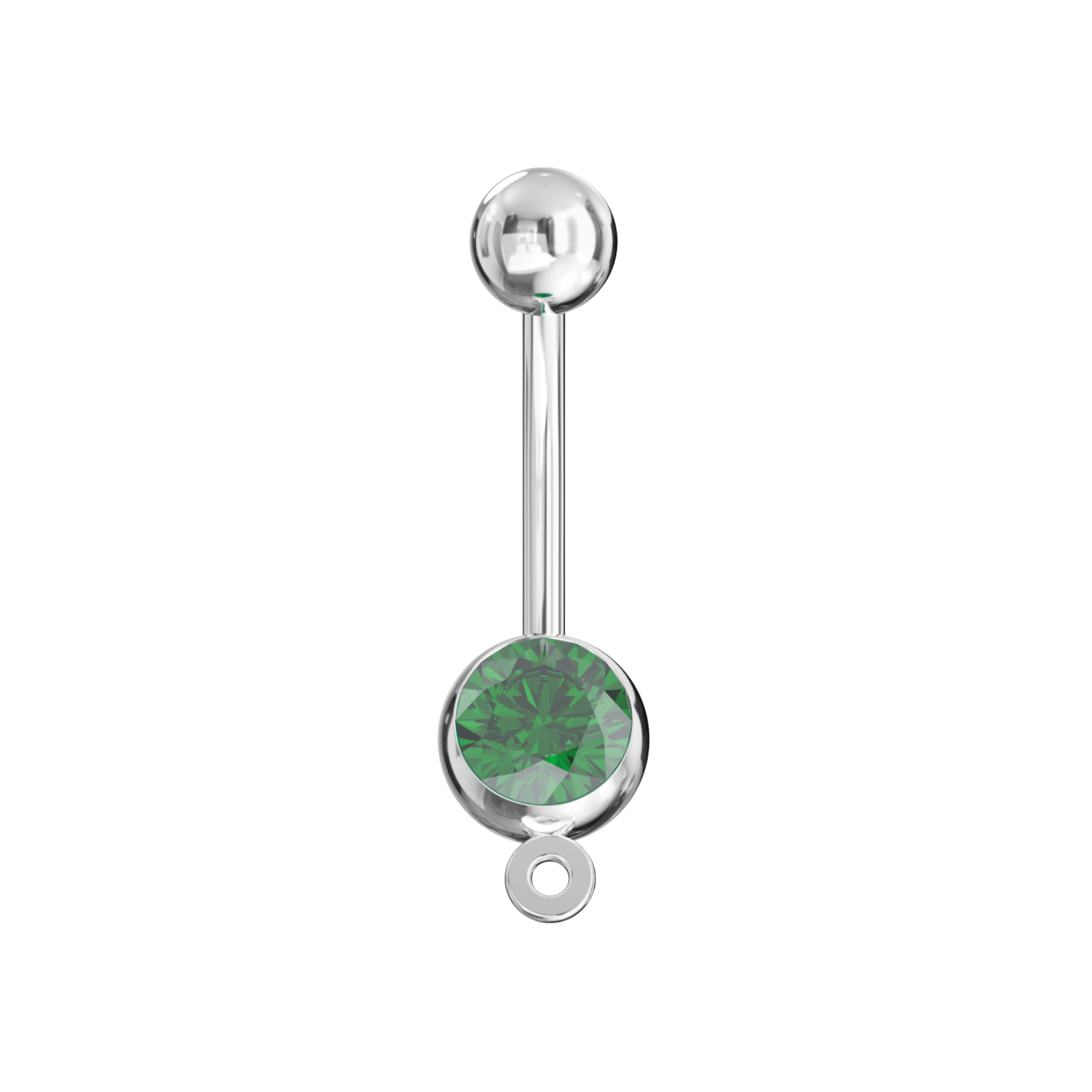 316L Surgical Steel Studded Hook Banana Belly Ring - Monster Piercing
