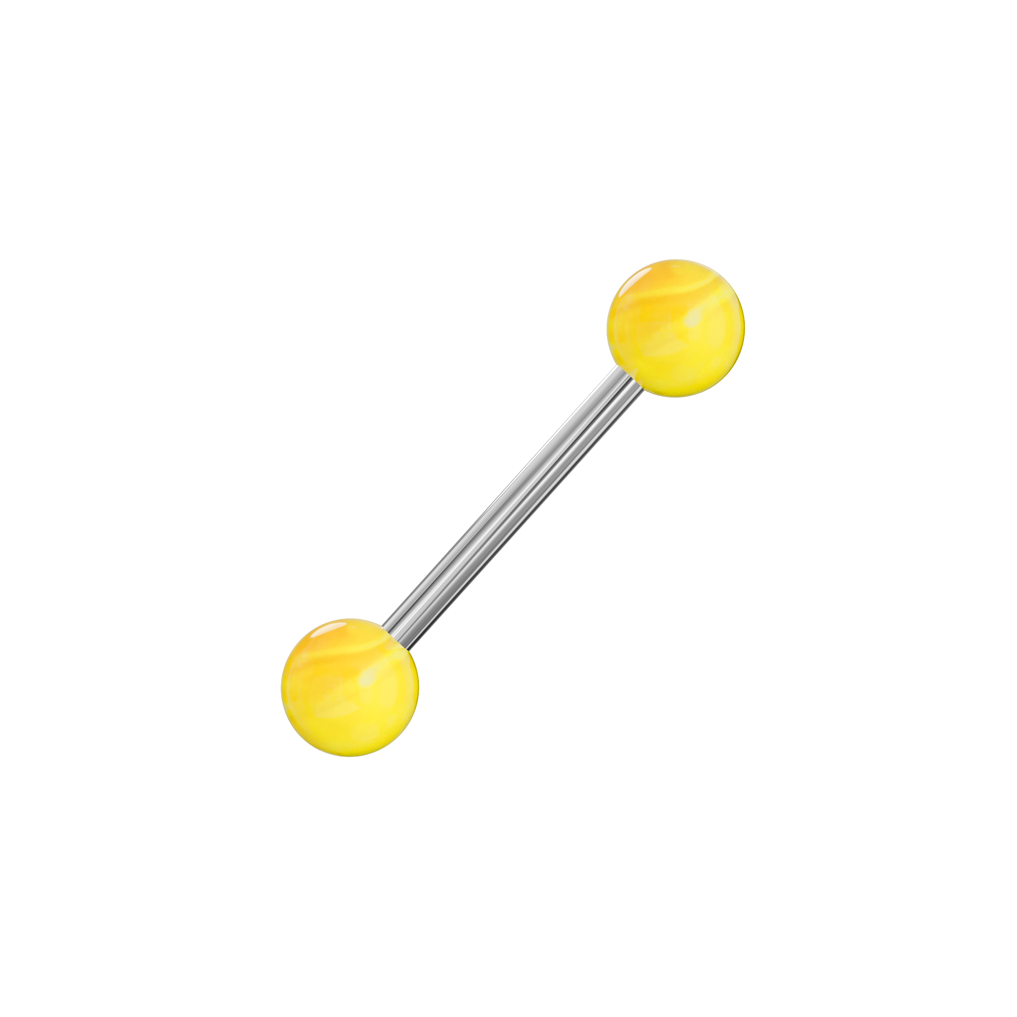 Steel Tongue Barbell with Neon Marble UV Balls (Pack of 10) - Monster Piercing