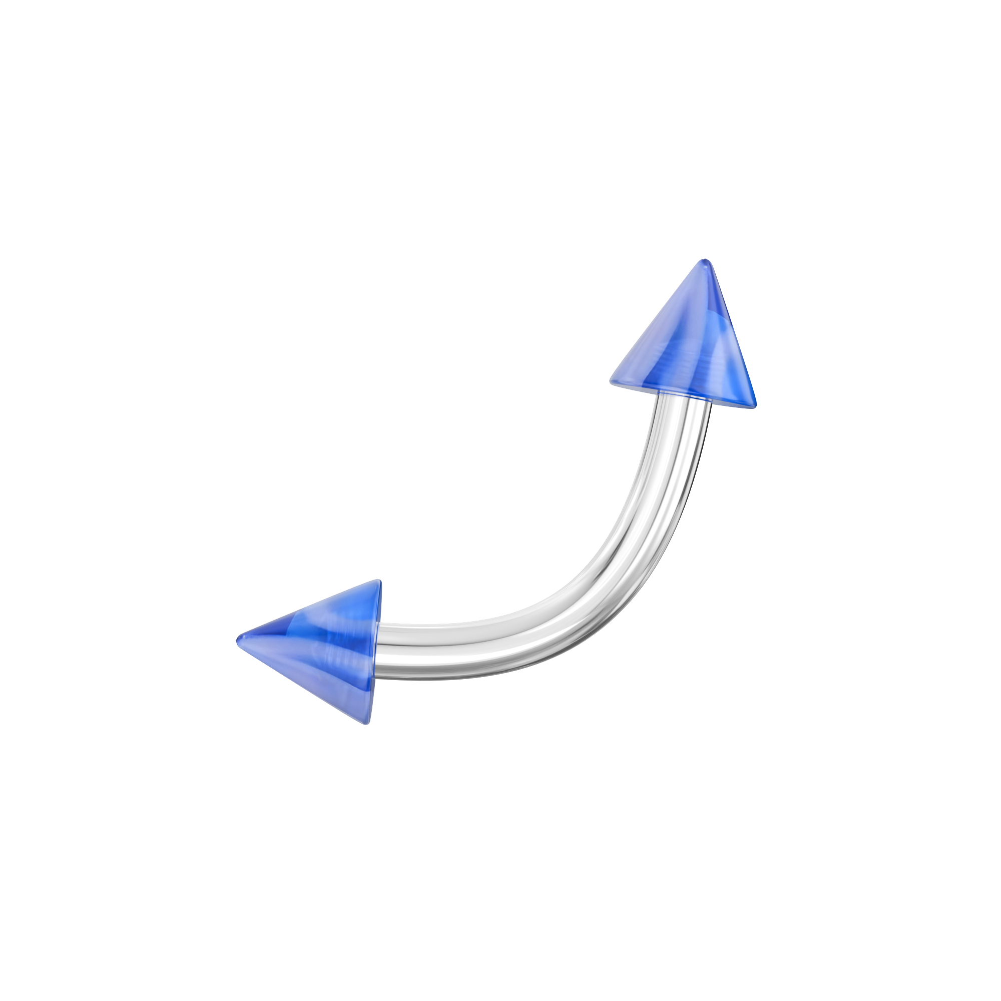 Steel Curved Bar with Wavy Stripes UV Cone (Pack of 10) - Monster Piercing