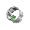 316L Surgical Steel Bezel Set Stone Internally Threaded Tunnel