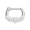 316L Surgical Steel Micro Paved CZ Flying Heart Septum Clicker Ring