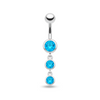 925 Sterling Silver Basel Setting Tri Round Jewelled Belly Banana