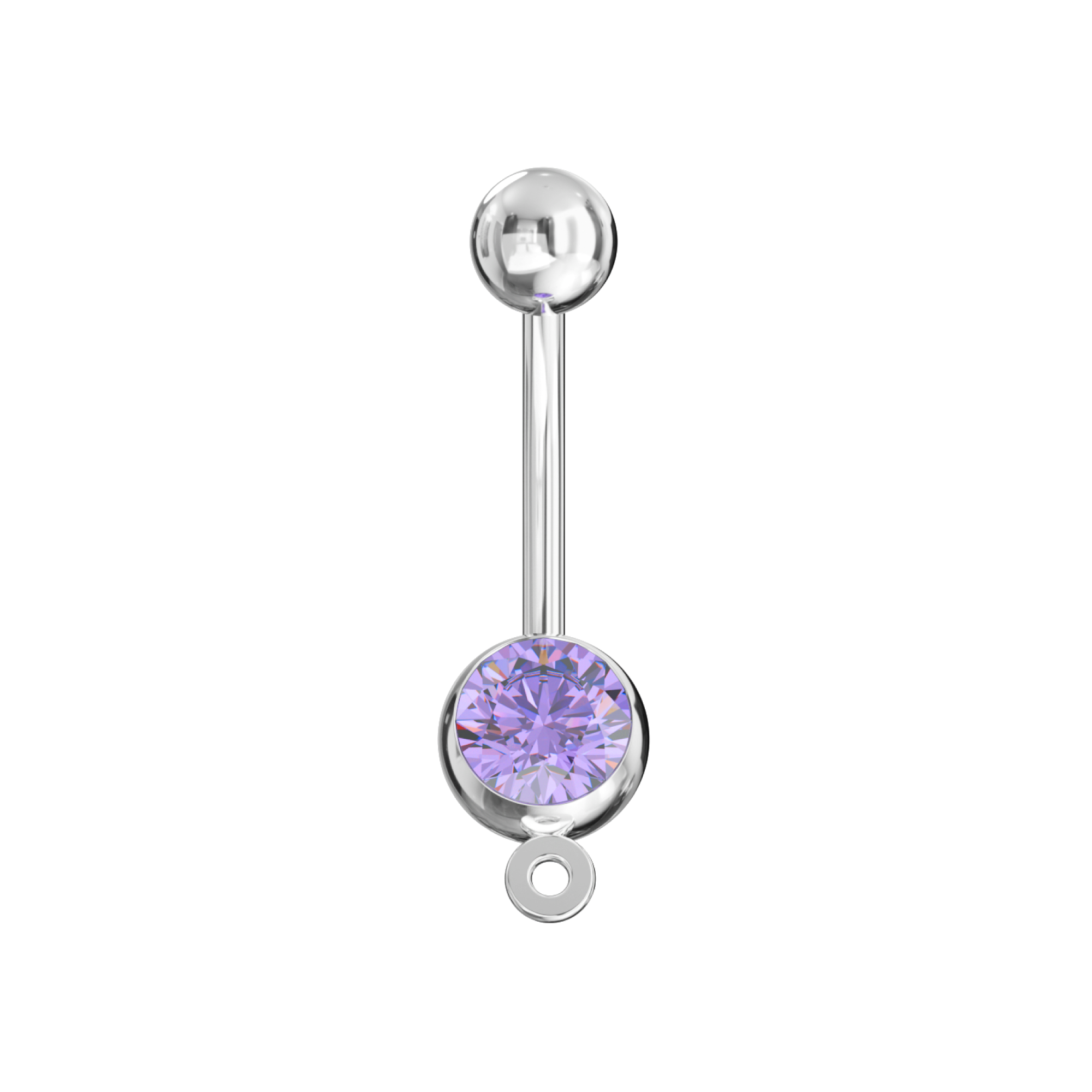 316L Surgical Steel Studded Hook Banana Belly Ring - Monster Piercing
