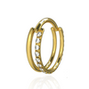 316L Surgical Steel Double Stack Jewelled Hinged Segment Clicker Ring