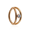 316L Surgical Steel Jewelled Eye Hinged Segment Clicker Ring