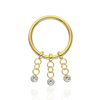 316L Surgical Steel 3 CZ Stones Dangling Hinged Segment Clicker Ring