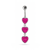 925 Sterling Silver Fancy Multi Jewelled Heart Dangling Belly Ring