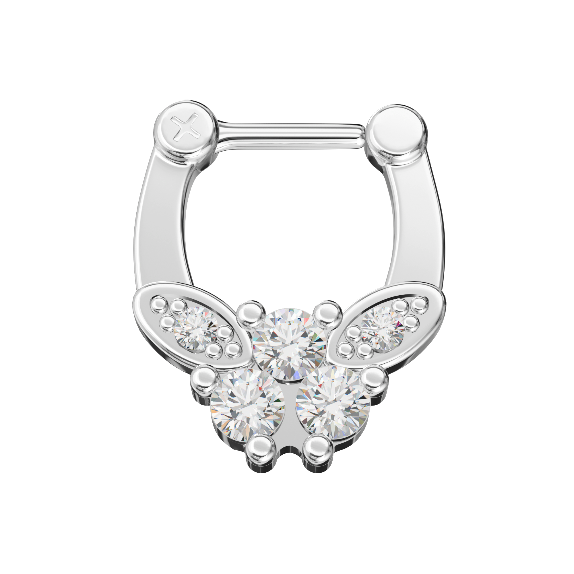 316L Surgical Steel Trinity Butterfly Look Septum Clicker Ring - Monster Piercing