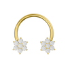 316L Surgical Steel Horseshoe Circular Bar with Floral Flower Septum Piercing