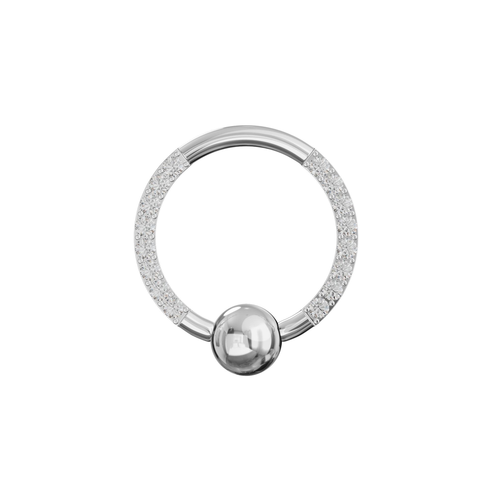 G23 Grade Titanium Cubic Zirconia Studded BCR - Monster Piercing