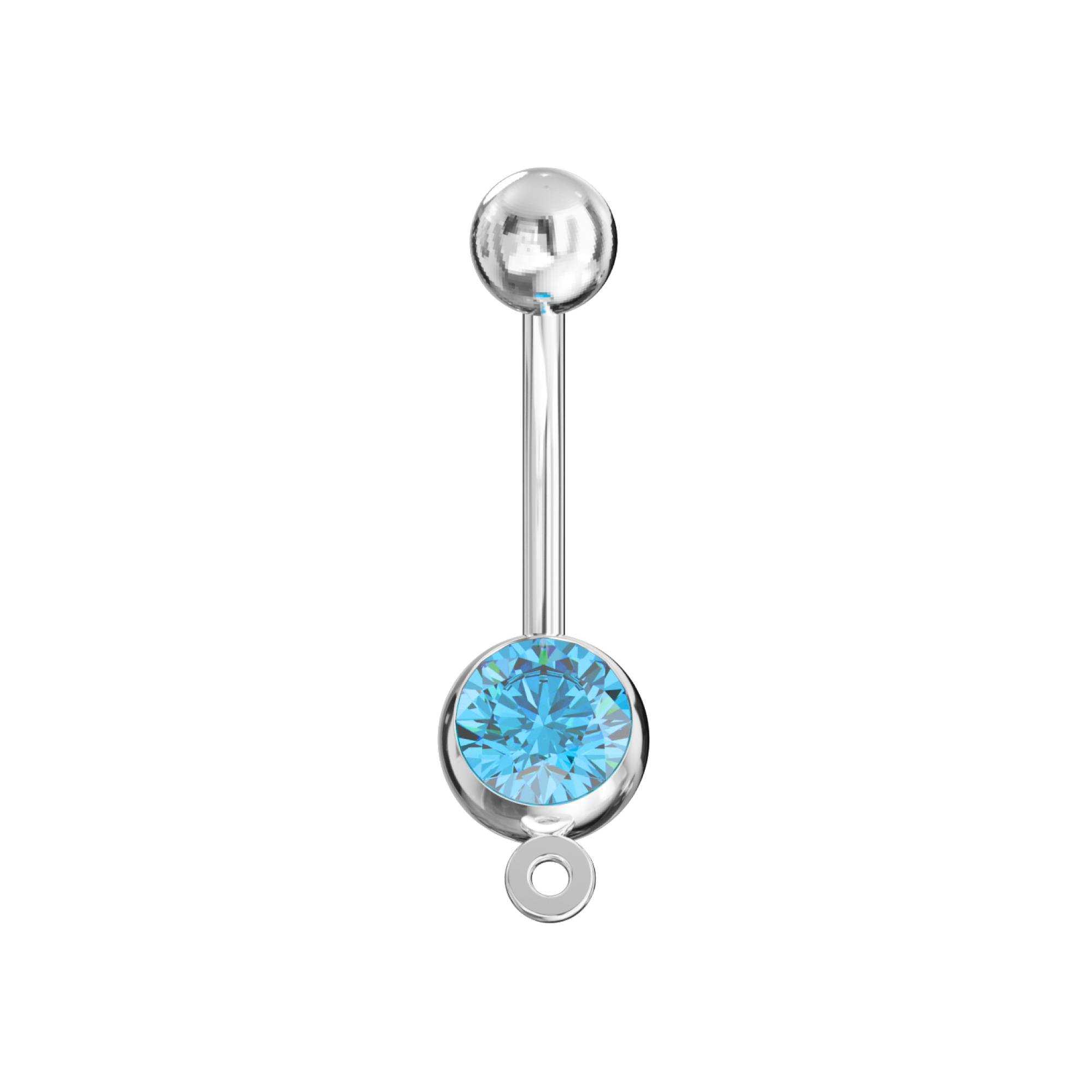 316L Surgical Steel Studded Hook Banana Belly Ring - Monster Piercing
