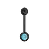 316L Surgical Steel Black Cubic Zirconia Studded Belly Ring