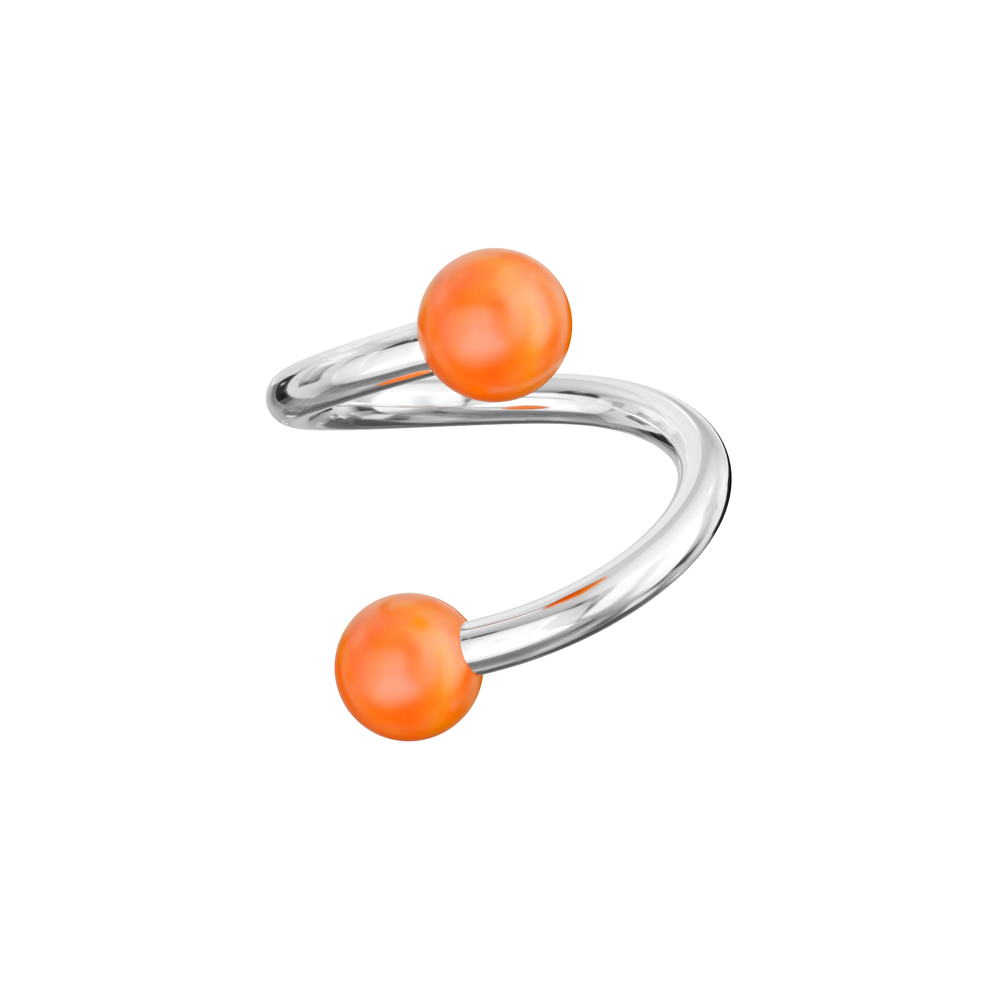 316L Surgical Steel Twisted Barbell With Marble UV Balls (Pack of 10) - Monster Piercing