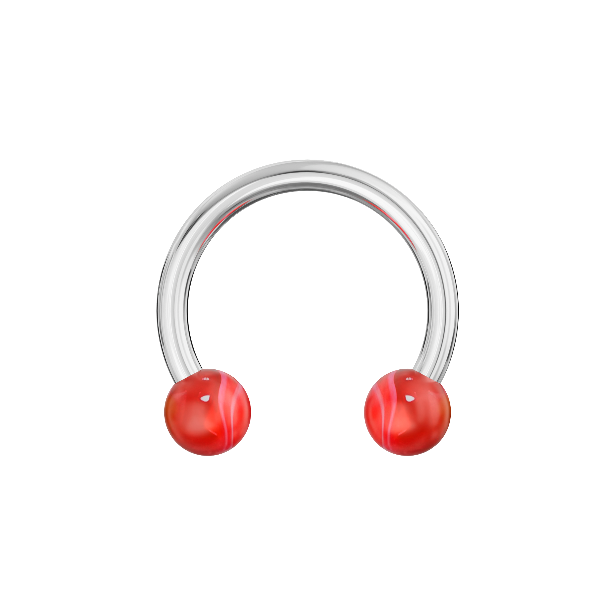 316L Surgical Steel Circular Barbell With Marble UV Balls (Pack of 10) - Monster Piercing