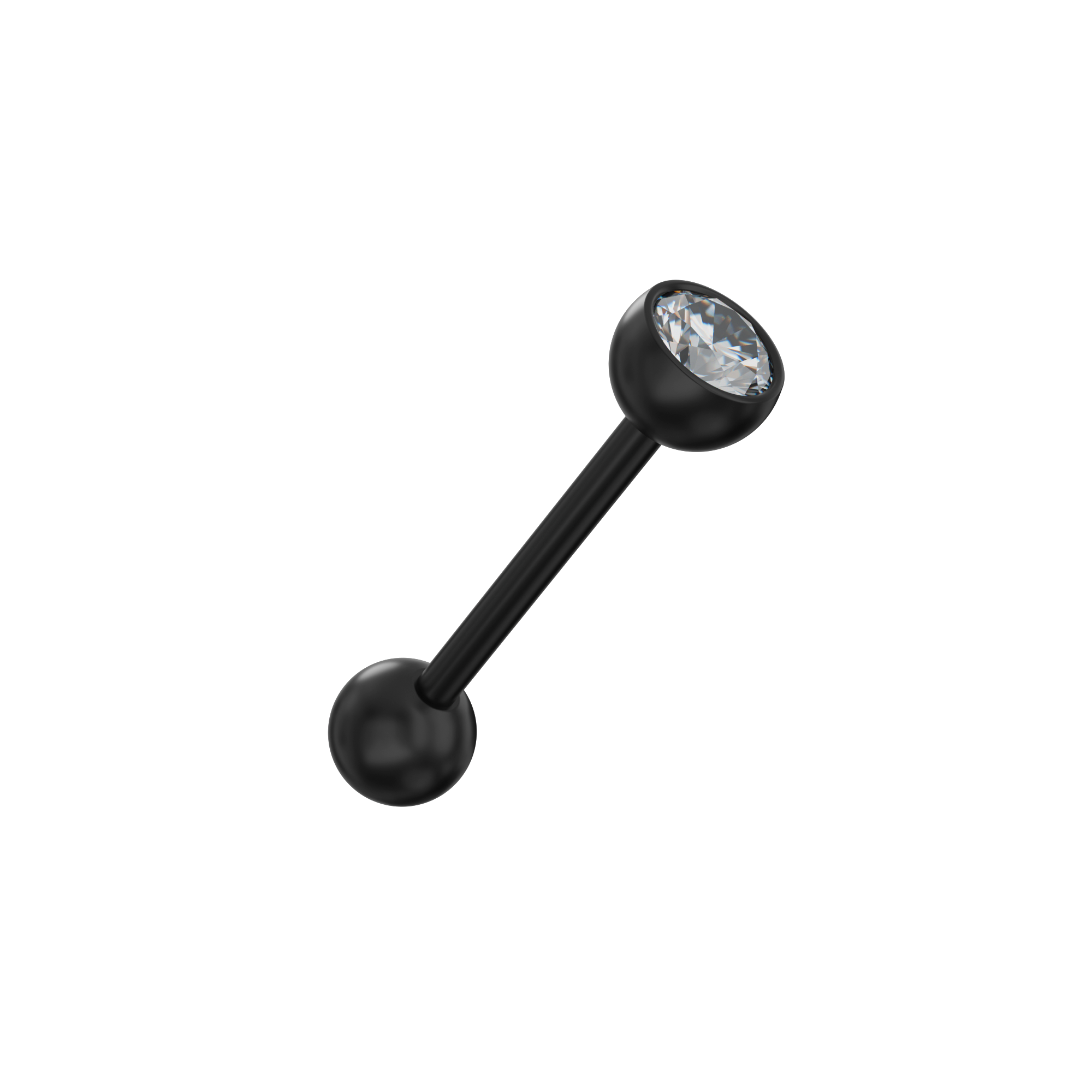 Black-line BioFlex Jewelled Straight Barbell - Monster Piercing
