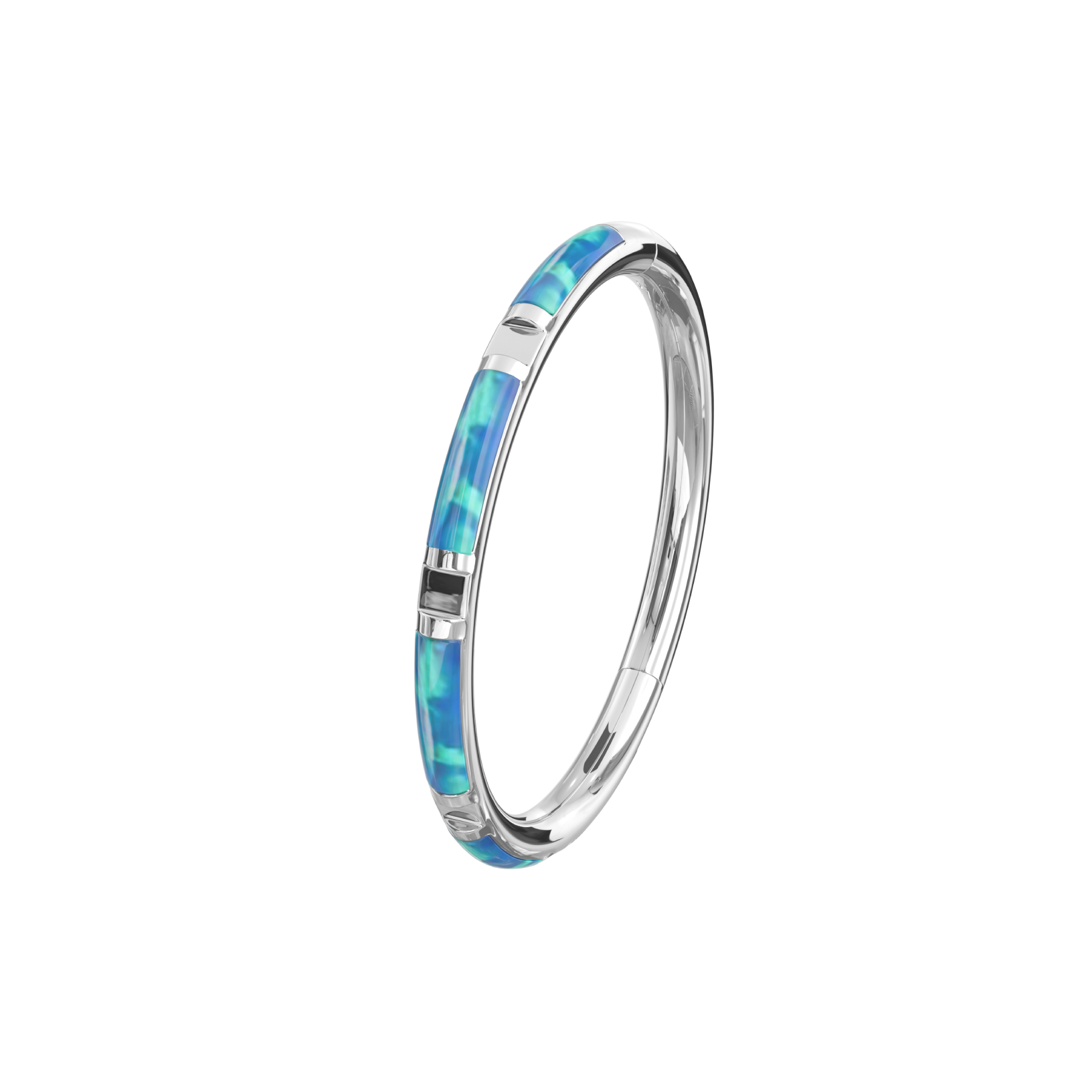 316L Surgical Steel Opal Studded Hinged Segment Clicker Ring - Monster Piercing