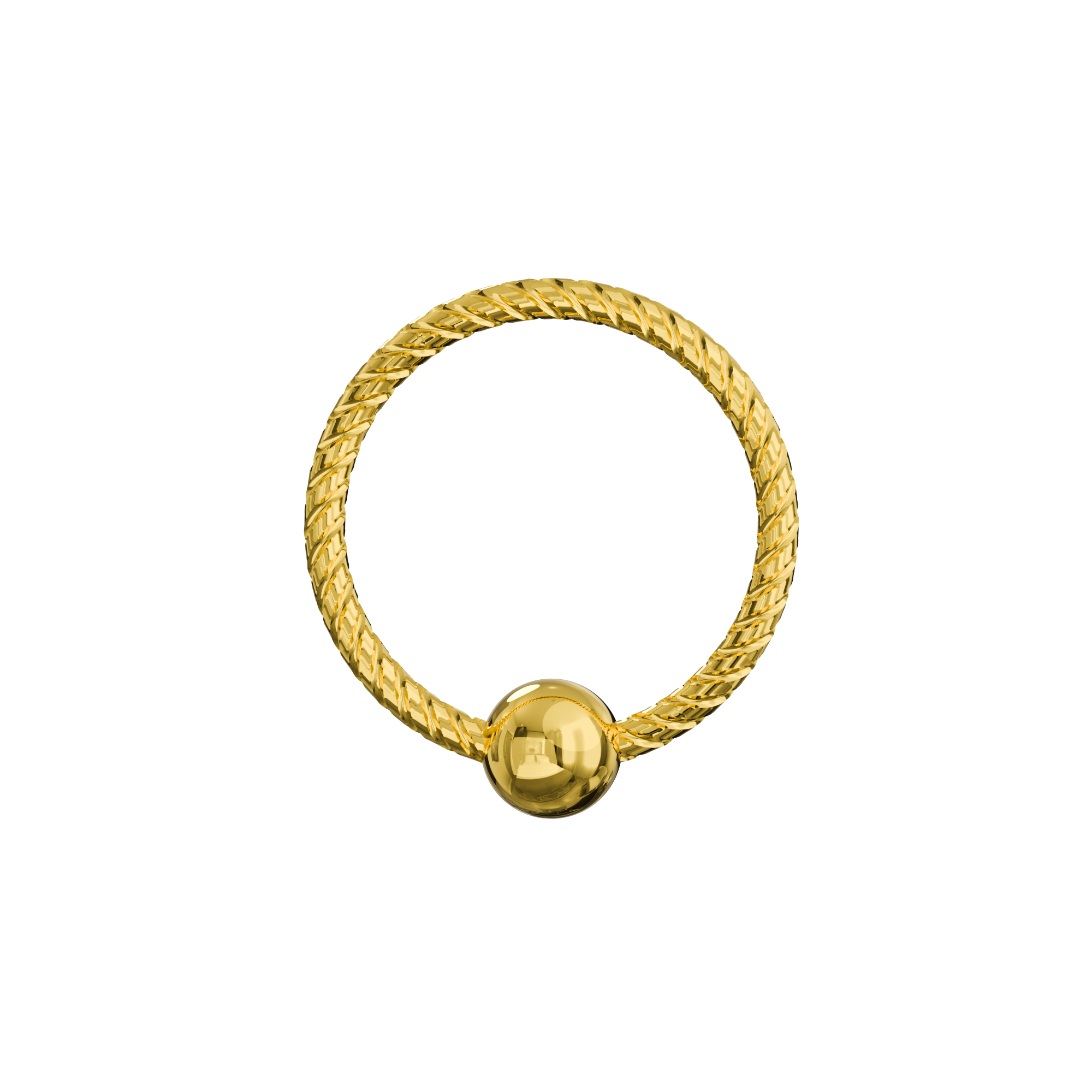 316L Surgical Steel With Gold PVD Flexible Twisted BCR Piercing - Monster Piercing