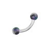 316L Surgical Steel Curved Bar with Trippy Marble UV Ball (Pack of 10)