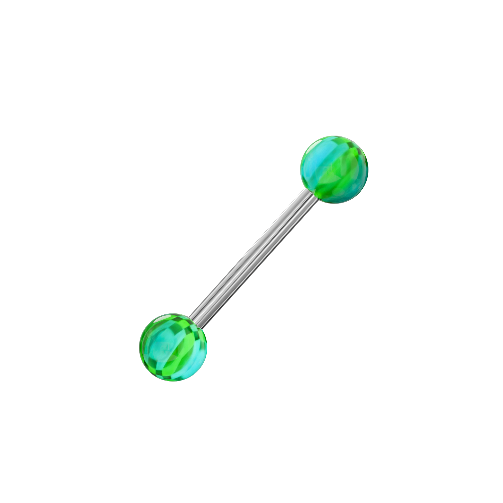 Steel Tongue Barbell with Checkered UV Balls (Pack of 10) - Monster Piercing