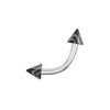 316L Surgical Steel Curved Bar with Marble Effect UV Cone (Pack of 10)