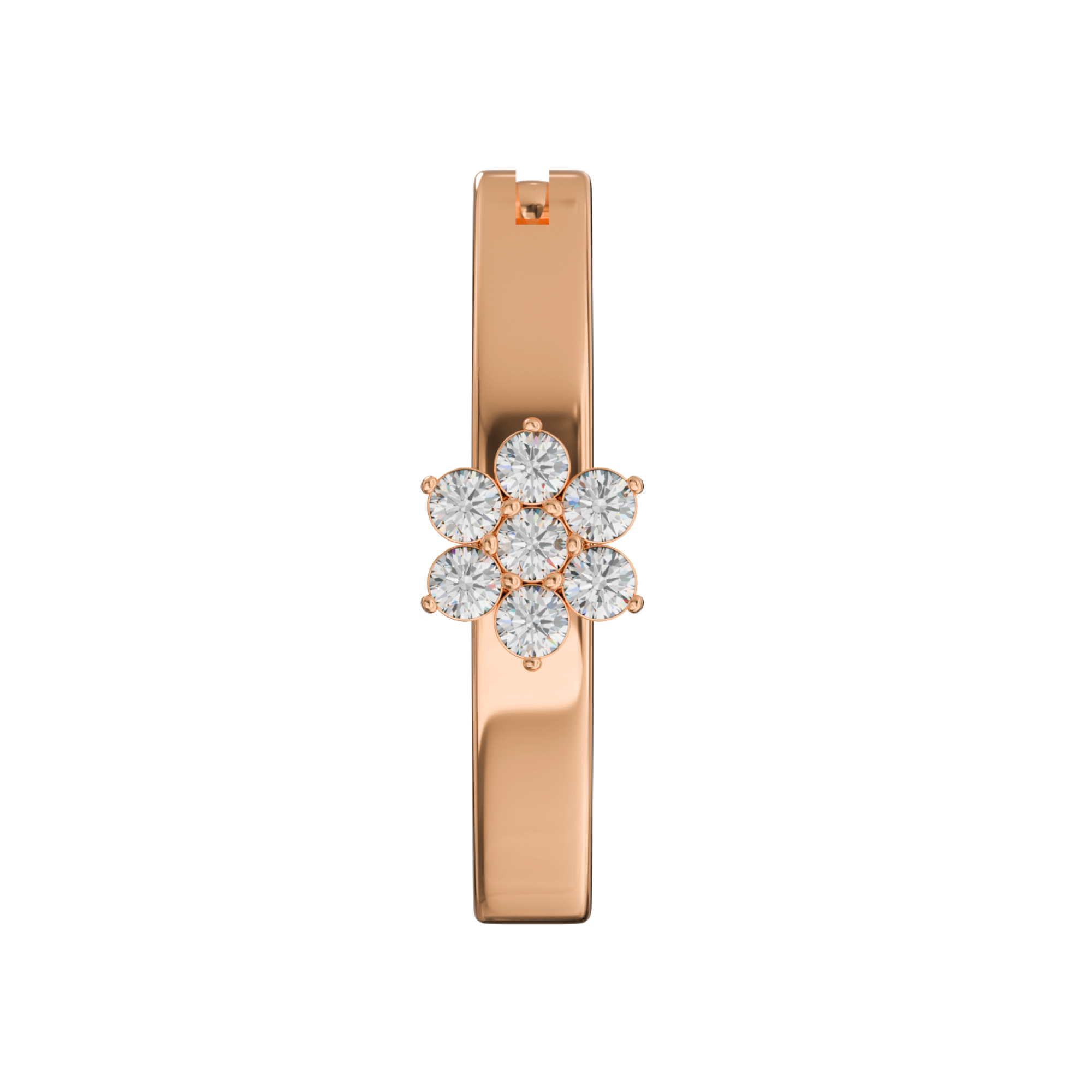 316L Surgical Steel Cubic Zirconia Flower Curved Clicker Belly Ring - Monster Piercing