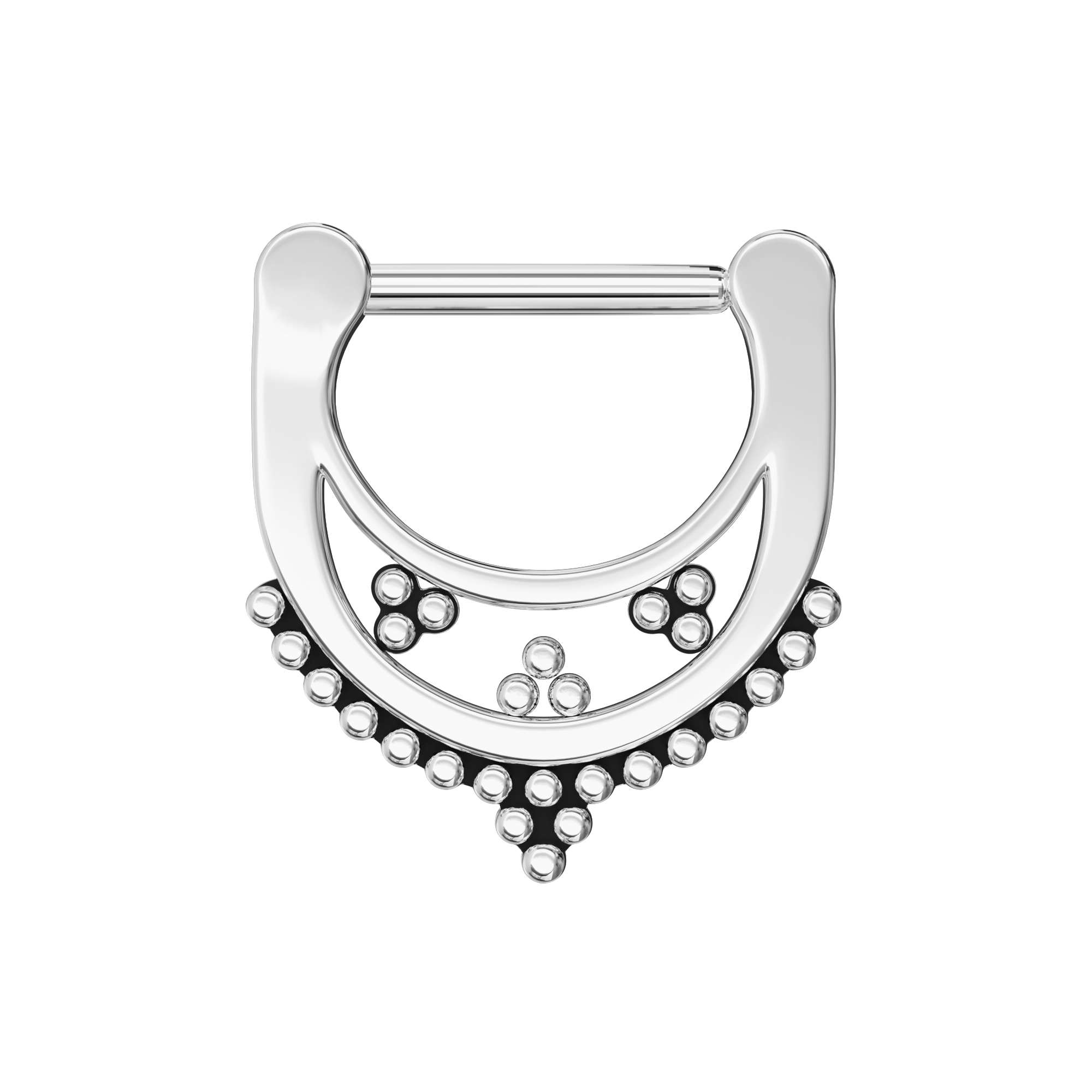 316L Surgical Steel Tribal Dots Paved Septum Clicker Ring - Monster Piercing
