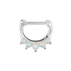 316L Surgical Steel Synthetic White Opal Septum Clicker Ring