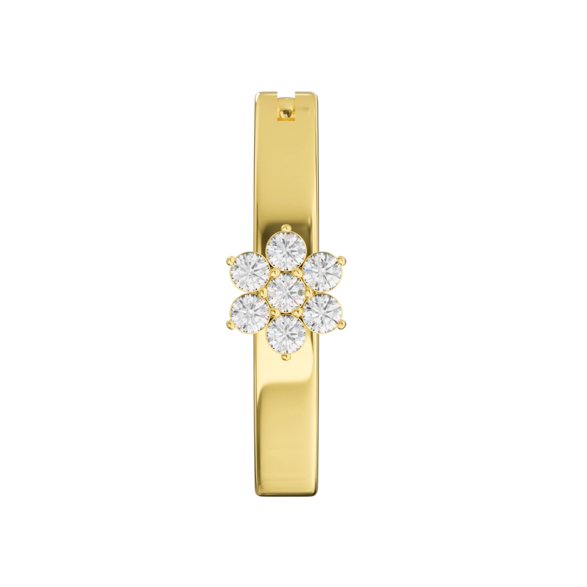 316L Surgical Steel Cubic Zirconia Flower Curved Clicker Belly Ring - Monster Piercing