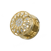 316L Surgical Steel Gold PVD Micro Jewelled Ear Flesh Tunnel