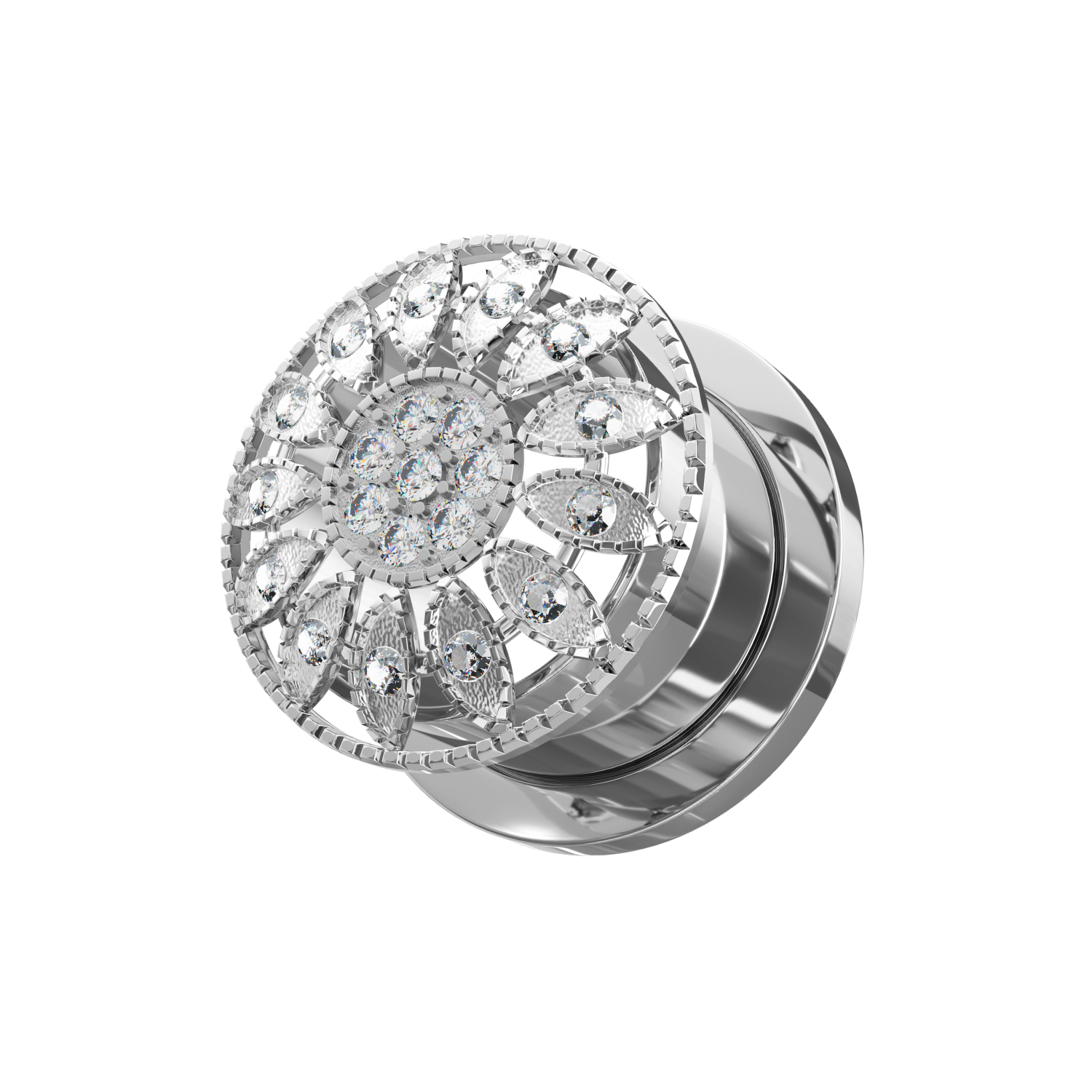 Surgical Steel Micro Jewelled Ear Flesh Tunnel - Monster Piercing